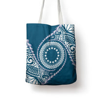 Cook Islands Gospel Day Tote Bag Blue Tribal Curves