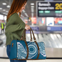 Cook Islands Gospel Day Travel Bag Blue Tribal Curves