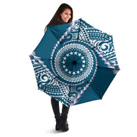 Cook Islands Gospel Day Umbrella Blue Tribal Curves