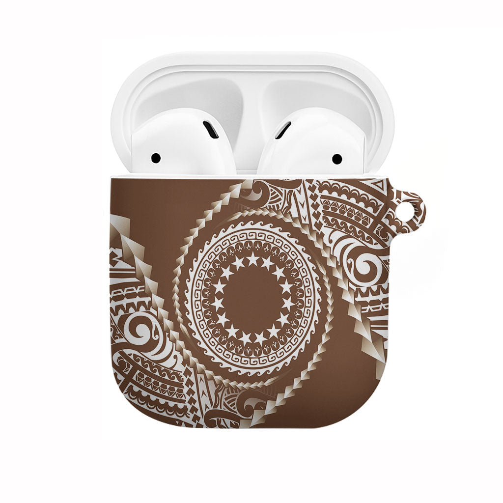 Cook Islands Gospel Day AirPods Case Brown Tribal Curves LT05 Brown - Polynesian Pride