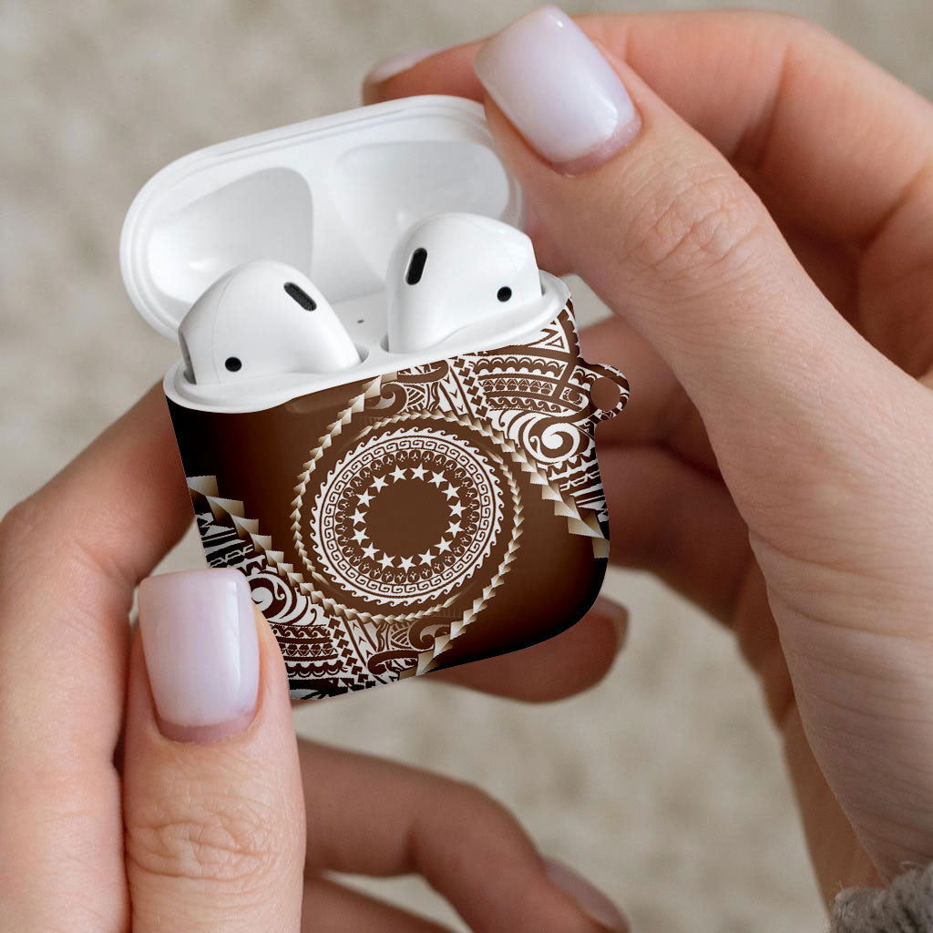Cook Islands Gospel Day AirPods Case Brown Tribal Curves