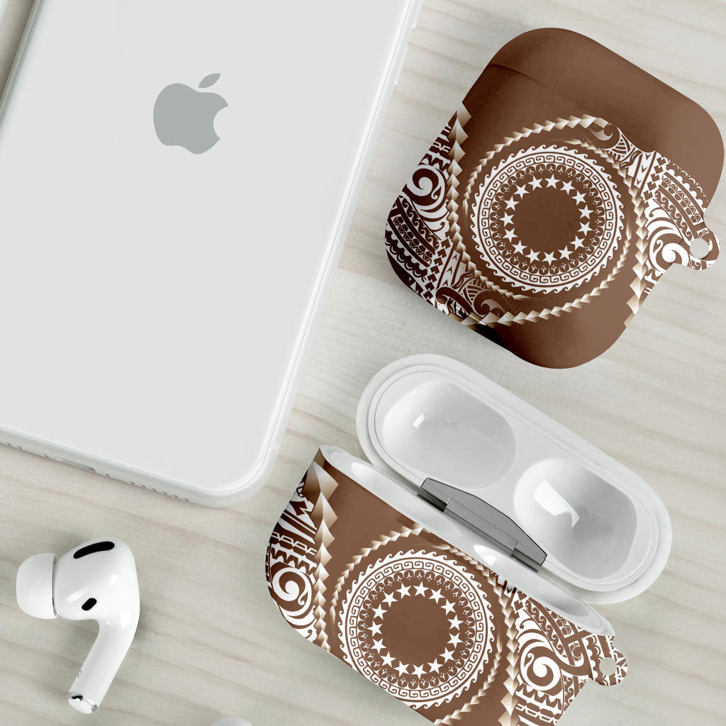 Cook Islands Gospel Day AirPods Case Brown Tribal Curves