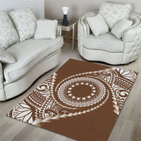 Cook Islands Gospel Day Area Rug Brown Tribal Curves