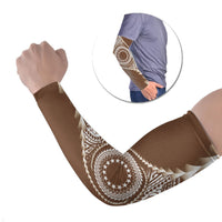 Cook Islands Gospel Day Arm Sleeves Brown Tribal Curves