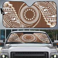 Cook Islands Gospel Day Auto Sun Shade Brown Tribal Curves