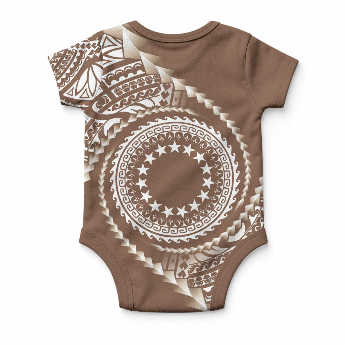 Cook Islands Gospel Day Baby Onesie Brown Tribal Curves