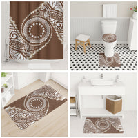 Cook Islands Gospel Day Bathroom Set Brown Tribal Curves