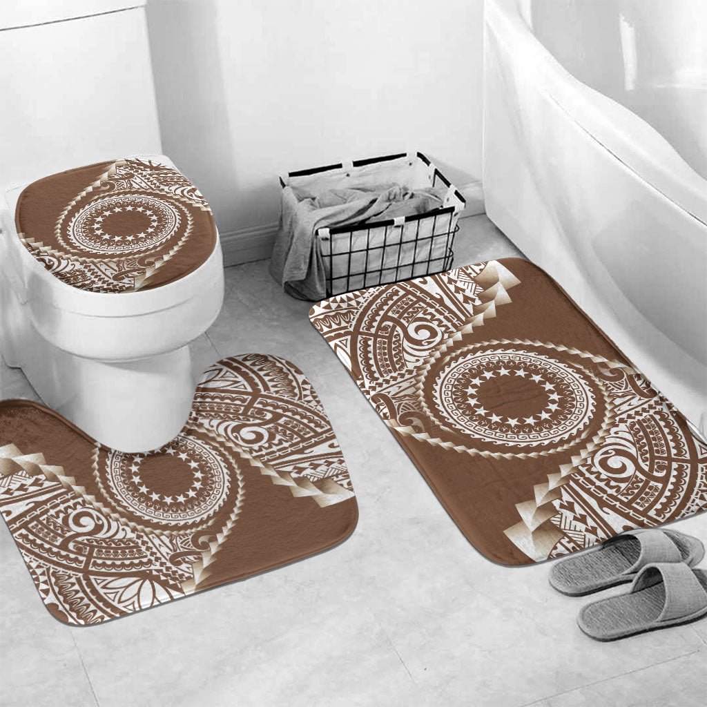 Cook Islands Gospel Day Bathroom Set Brown Tribal Curves