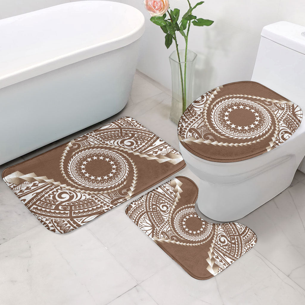 Cook Islands Gospel Day Bathroom Set Brown Tribal Curves