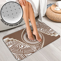 Cook Islands Gospel Day Bathroom Set Brown Tribal Curves