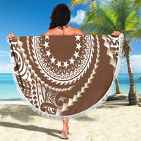 Cook Islands Gospel Day Beach Blanket Brown Tribal Curves