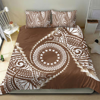 Cook Islands Gospel Day Bedding Set Brown Tribal Curves