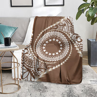 Cook Islands Gospel Day Blanket Brown Tribal Curves