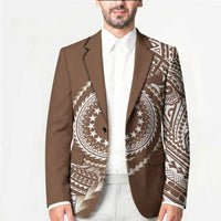 Cook Islands Gospel Day Blazer Brown Tribal Curves