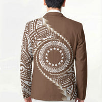 Cook Islands Gospel Day Blazer Brown Tribal Curves