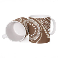 Cook Islands Gospel Day Ceramic Mug Brown Tribal Curves