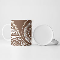 Cook Islands Gospel Day Ceramic Mug Brown Tribal Curves