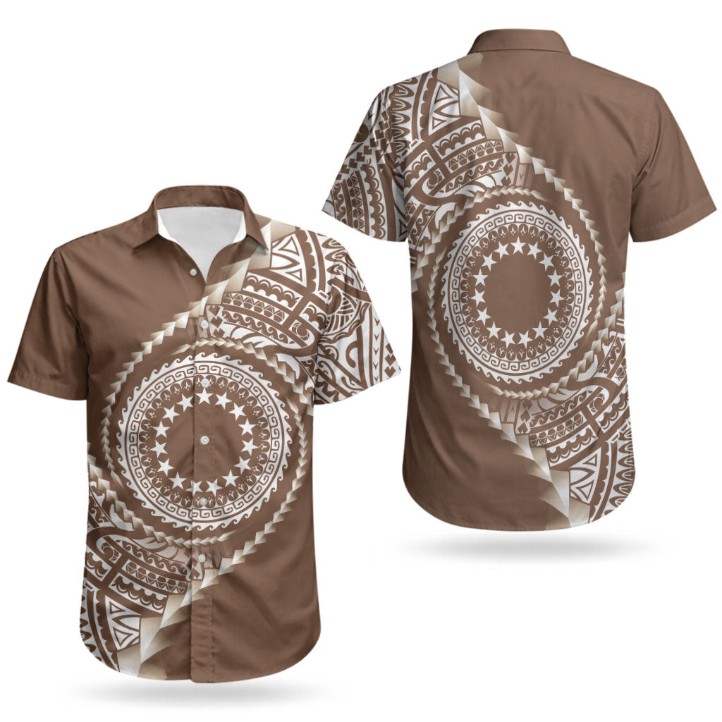 Cook Islands Gospel Day Couples Matching Summer Maxi Dress and Hawaiian Shirt Brown Tribal Curves