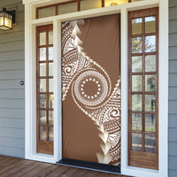 Cook Islands Gospel Day Door Cover Brown Tribal Curves