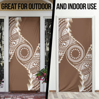 Cook Islands Gospel Day Door Cover Brown Tribal Curves