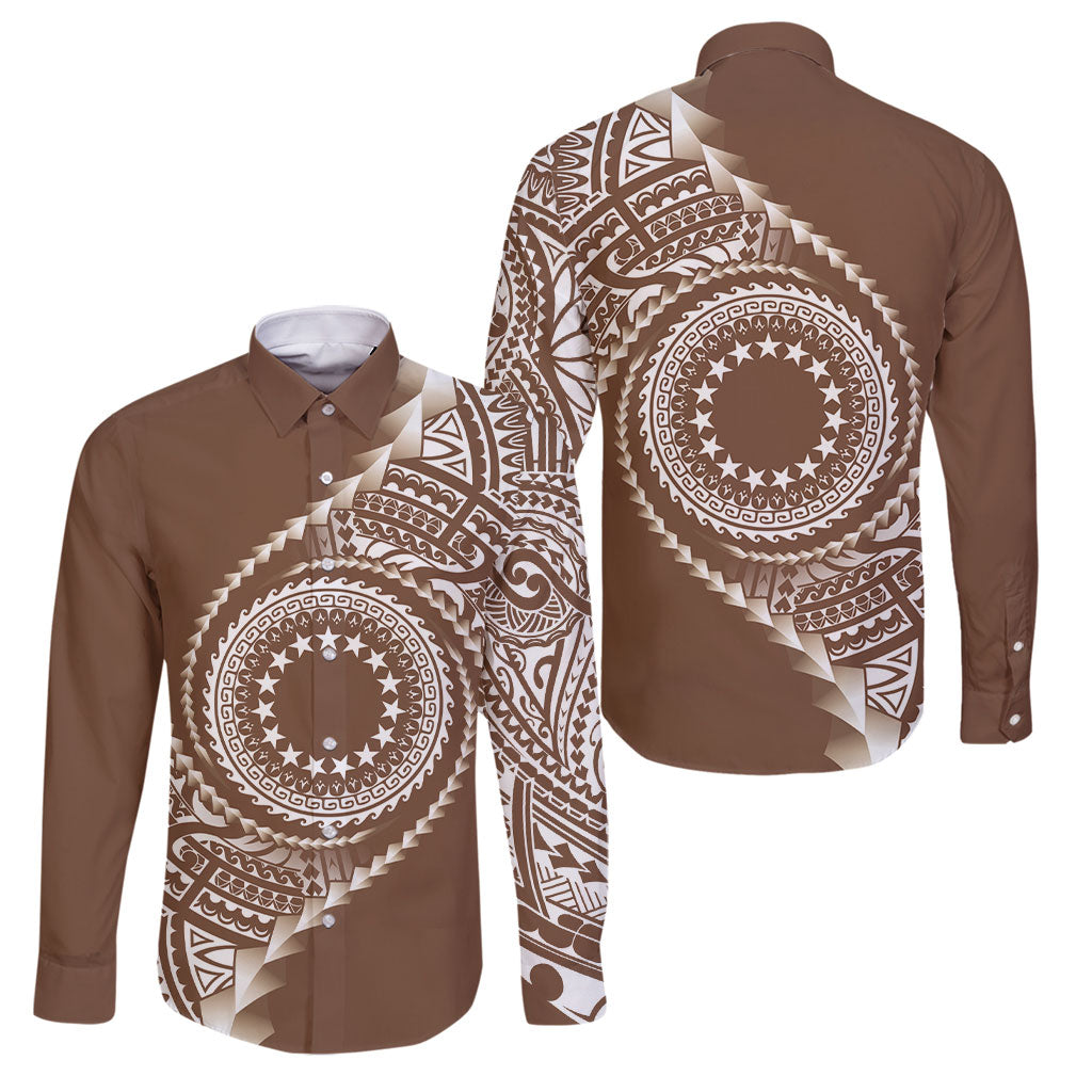 Cook Islands Gospel Day Family Matching Short Sleeve Bodycon Dress and Hawaiian Shirt Brown Tribal Curves