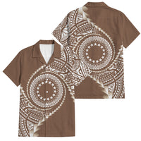 Cook Islands Gospel Day Family Matching Tank Maxi Dress and Hawaiian Shirt Brown Tribal Curves