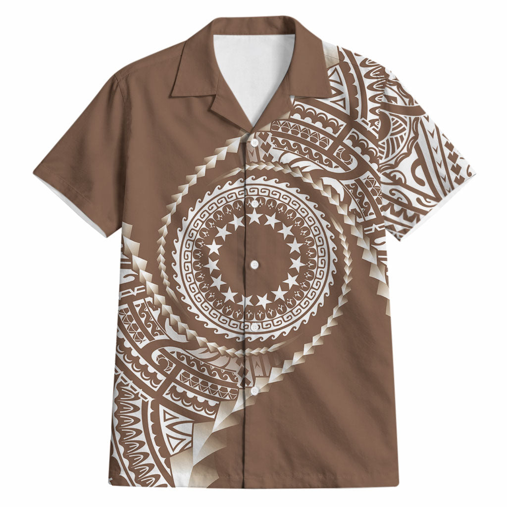 Cook Islands Gospel Day Hawaiian Shirt Brown Tribal Curves