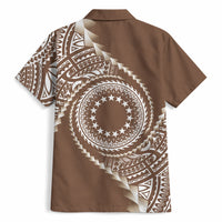 Cook Islands Gospel Day Hawaiian Shirt Brown Tribal Curves