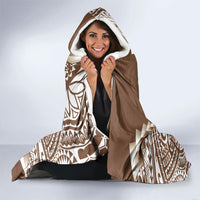 Cook Islands Gospel Day Hooded Blanket Brown Tribal Curves