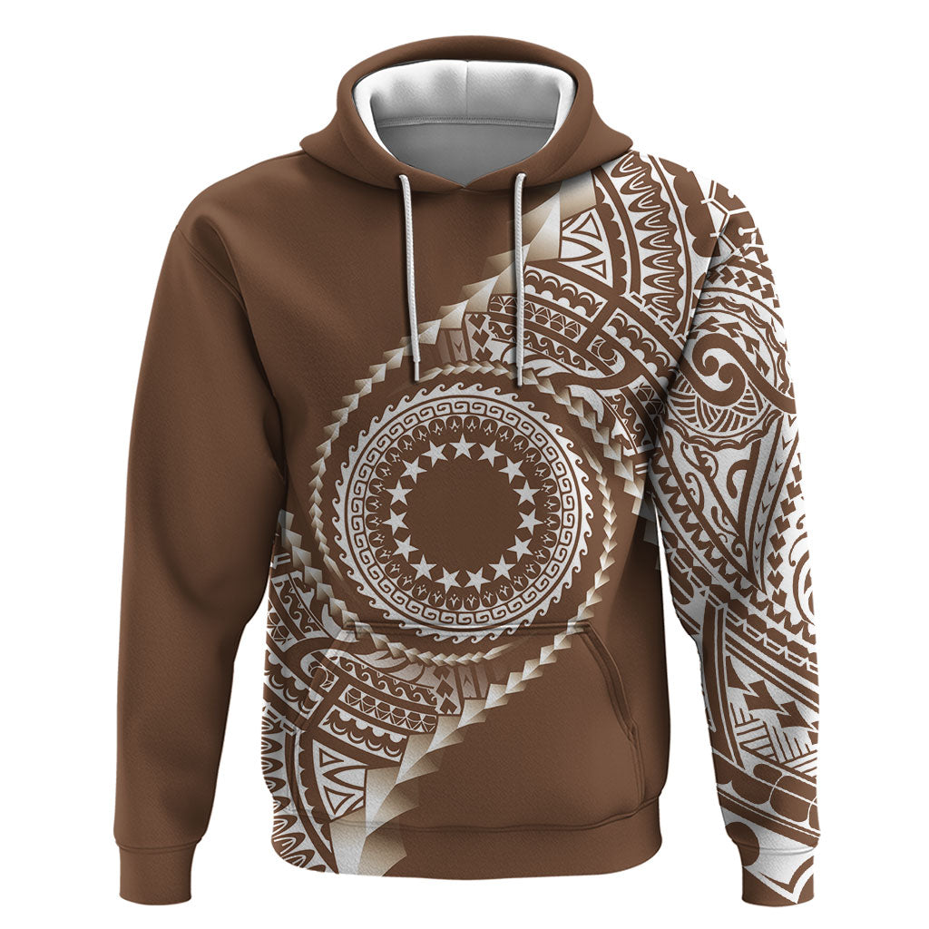 Cook Islands Gospel Day Hoodie Brown Tribal Curves