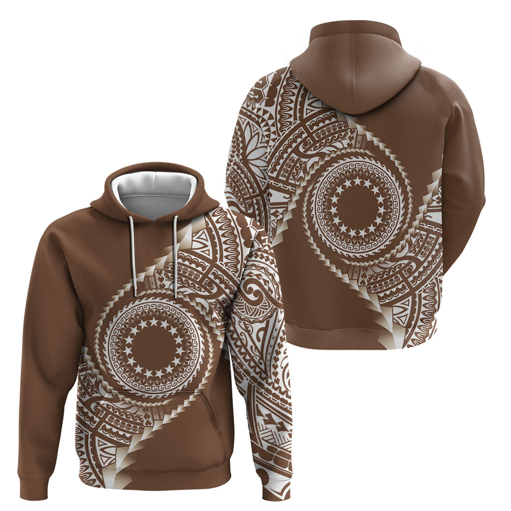 Cook Islands Gospel Day Hoodie Brown Tribal Curves