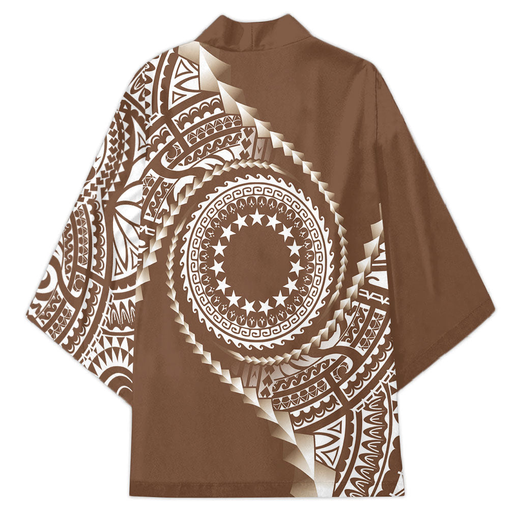 Cook Islands Gospel Day Kimono Brown Tribal Curves