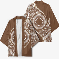 Cook Islands Gospel Day Kimono Brown Tribal Curves