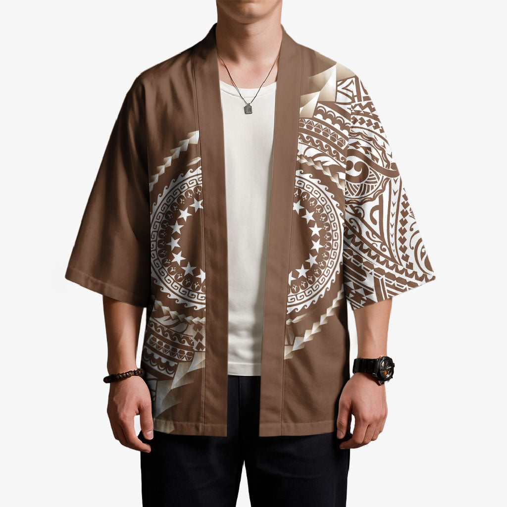 Cook Islands Gospel Day Kimono Brown Tribal Curves