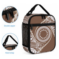 Cook Islands Gospel Day Lunch Bag Brown Tribal Curves