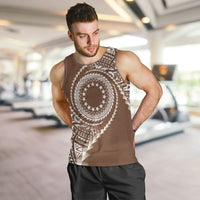 Cook Islands Gospel Day Men Tank Top Brown Tribal Curves