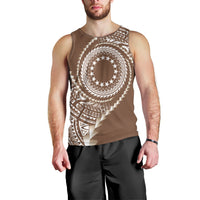 Cook Islands Gospel Day Men Tank Top Brown Tribal Curves