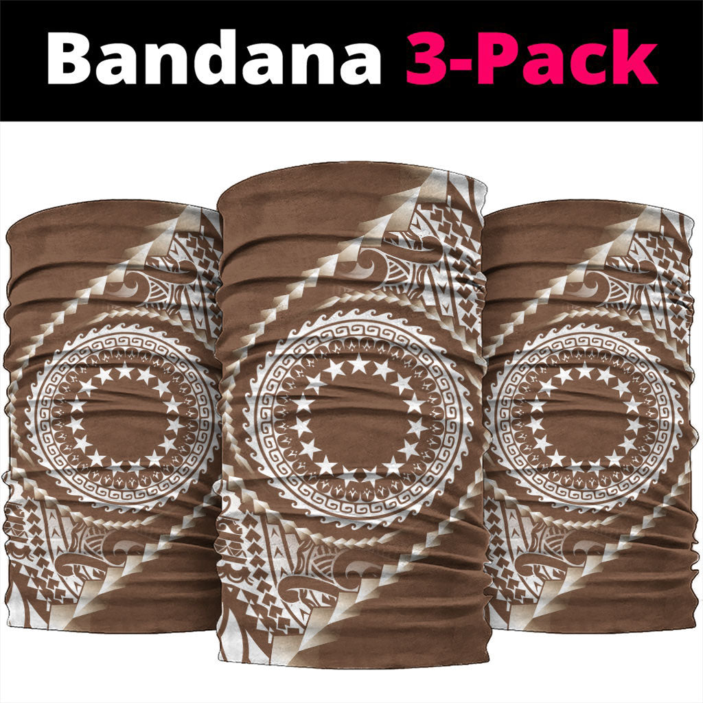 Cook Islands Gospel Day Neck Gaiter Brown Tribal Curves