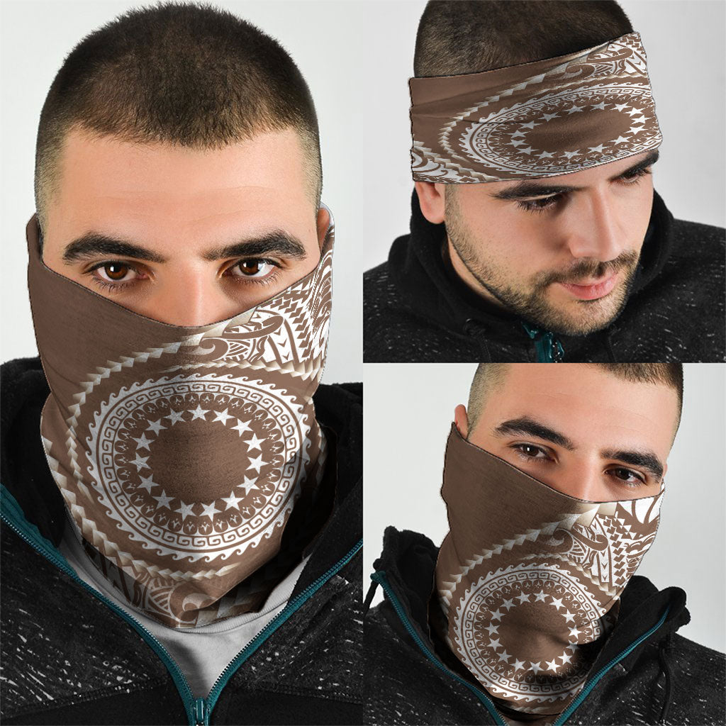 Cook Islands Gospel Day Neck Gaiter Brown Tribal Curves