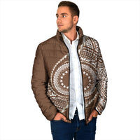 Cook Islands Gospel Day Padded Jacket Brown Tribal Curves