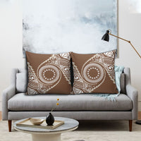 Cook Islands Gospel Day Pillow Cover Brown Tribal Curves