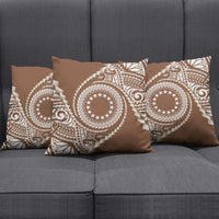 Cook Islands Gospel Day Pillow Cover Brown Tribal Curves