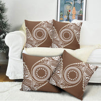 Cook Islands Gospel Day Pillow Cover Brown Tribal Curves