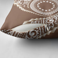 Cook Islands Gospel Day Pillow Cover Brown Tribal Curves