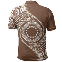 Cook Islands Gospel Day Polo Shirt Brown Tribal Curves