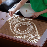 Cook Islands Gospel Day Puzzle Brown Tribal Curves