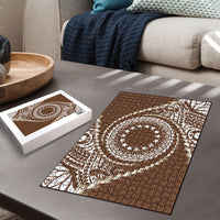 Cook Islands Gospel Day Puzzle Brown Tribal Curves