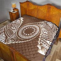 Cook Islands Gospel Day Quilt Brown Tribal Curves