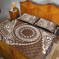 Cook Islands Gospel Day Quilt Bed Set Brown Tribal Curves