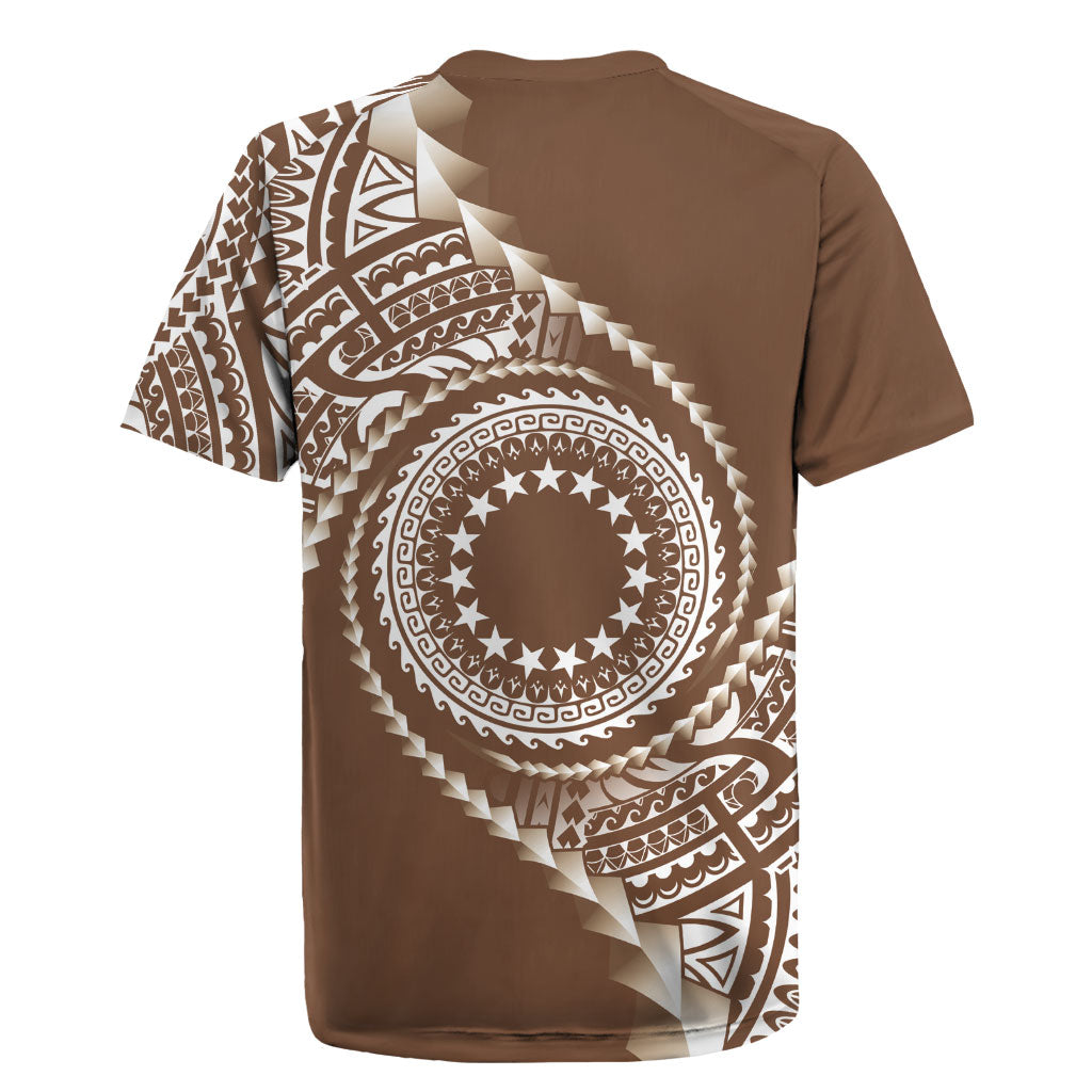 Cook Islands Gospel Day Rugby Jersey Brown Tribal Curves